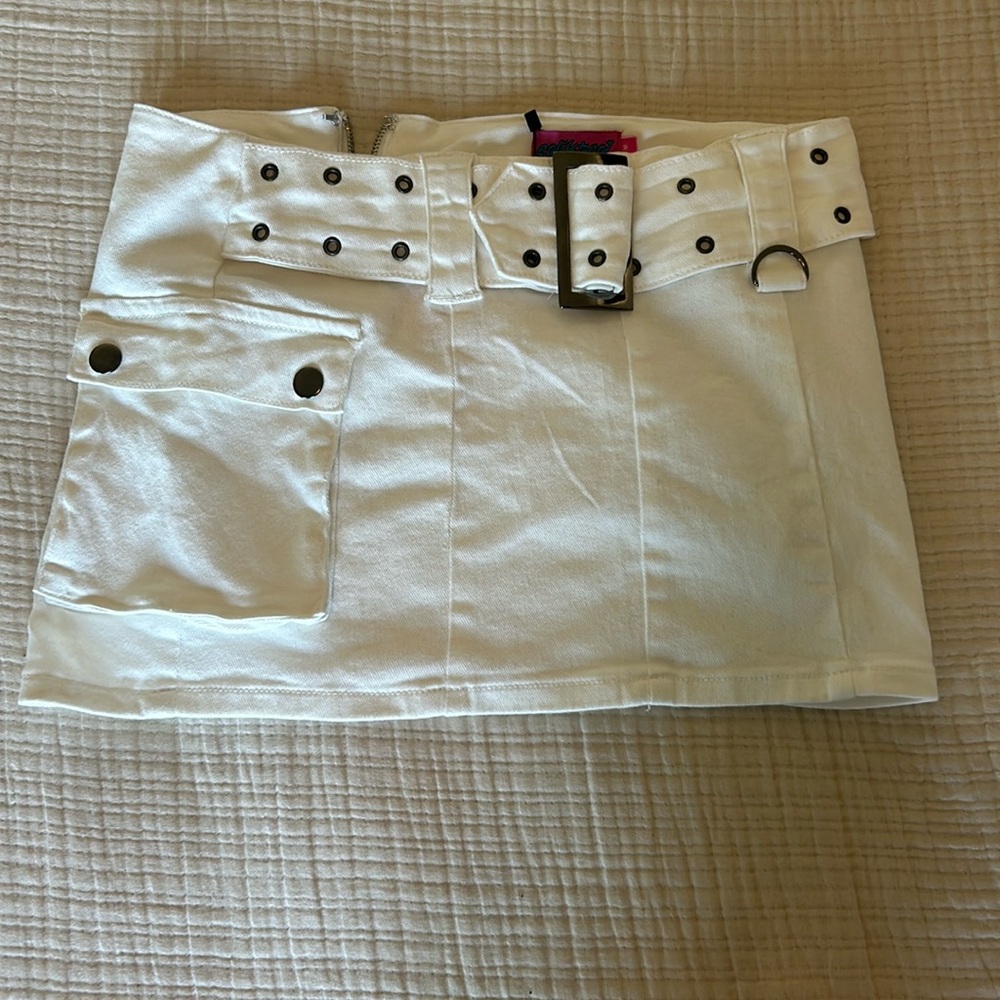 edikted white mini skirt
